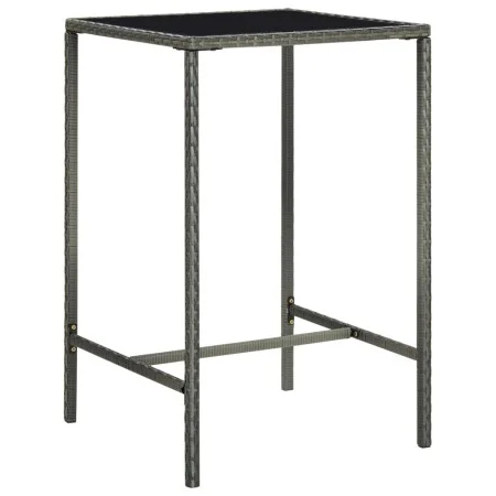 Synthetic rattan and gray glass high garden table 70x70x110 cm by vidaXL, Garden tables - Ref: Foro24-313459, Price: 71,00 €,...