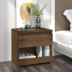 Bedside table made of brown oak plywood, measuring 40x30x39 cm. by , Nightstands - Ref: Foro24-815133, Price: 39,28 €, Discou...