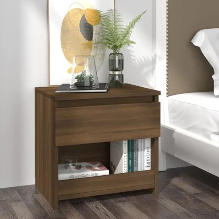 Bedside table made of brown oak plywood, measuring 40x30x39 cm. by , Nightstands - Ref: Foro24-815133, Price: 39,99 €, Discou...