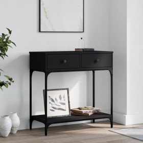 Engineered wood black console table 75x34.5x75 cm by , Side tables - Ref: Foro24-833398, Price: 77,96 €, Discount: %