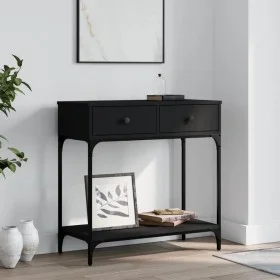 Engineered wood black console table 75x34.5x75 cm by , Side tables - Ref: Foro24-833398, Price: 76,75 €, Discount: %