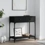Engineered wood black console table 75x34.5x75 cm by , Side tables - Ref: Foro24-833398, Price: 76,75 €, Discount: %