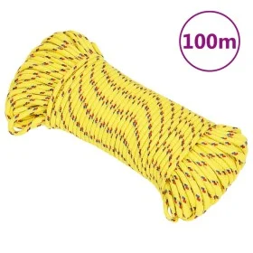 Yellow 4 mm 100 m polypropylene boat rope by , Ropes and metal cords - Ref: Foro24-152594, Price: 13,47 €, Discount: %