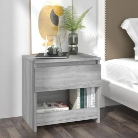 Gray Sonoma plywood bedside table 40x30x39cm by , Nightstands - Ref: Foro24-815131, Price: 38,21 €, Discount: %