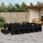 Garden furniture set 17 pieces with black synthetic rattan cushions by , Garden sets - Ref: Foro24-3211183, Price: 896,69 €, ...