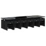 Set de muebles jardín 17 pzas con cojines ratán sintético negro