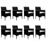9-piece garden dining set made of black PE rattan with tempered glass. by , Garden sets - Ref: Foro24-3095894, Price: 684,68 ...