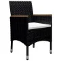 9-piece garden dining set made of black PE rattan with tempered glass. by , Garden sets - Ref: Foro24-3095894, Price: 684,68 ...