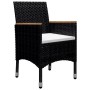 Set de comedor de jardín 9 pzas ratán PE vidrio templado negro de , Conjuntos de jardín - Ref: Foro24-3095894, Precio: 636,40...