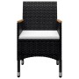 Set de comedor de jardín 9 pzas ratán PE vidrio templado negro de , Conjuntos de jardín - Ref: Foro24-3095894, Precio: 636,40...