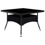 Set de comedor de jardín 9 pzas ratán PE vidrio templado negro de , Conjuntos de jardín - Ref: Foro24-3095894, Precio: 636,40...