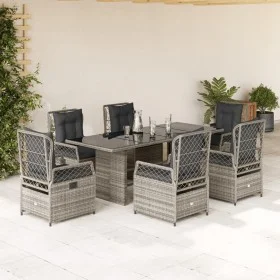 Garden dining set 7 pieces and gray synthetic rattan cushions by , Garden sets - Ref: Foro24-3262928, Price: 730,91 €, Discou...