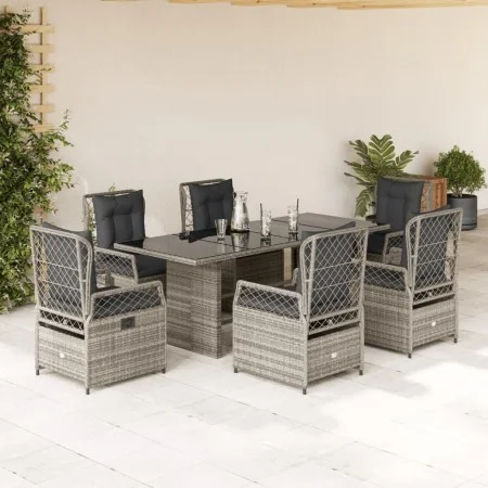 Set comedor jardín 7 pzas y cojines ratán sintético gris de , Conjuntos de jardín - Ref: Foro24-3262928, Precio: 731,57 €, De...
