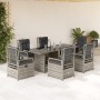 Garten-Essgruppe, 7-teilig, mit grauen Polstern aus synthetischem Rattan. von , Gartensets - Ref: Foro24-3262928, Preis: 745,...