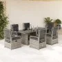 Set comedor jardín 7 pzas y cojines ratán sintético gris de , Conjuntos de jardín - Ref: Foro24-3262928, Precio: 731,57 €, De...