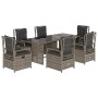 Garten-Essgruppe, 7-teilig, mit grauen Polstern aus synthetischem Rattan. von , Gartensets - Ref: Foro24-3262928, Preis: 745,...