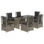 Garten-Essgruppe, 7-teilig, mit grauen Polstern aus synthetischem Rattan. von , Gartensets - Ref: Foro24-3262928, Preis: 731,...