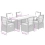 Set comedor jardín 7 pzas y cojines ratán sintético gris de , Conjuntos de jardín - Ref: Foro24-3262928, Precio: 740,02 €