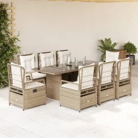 9-piece garden dining set with beige synthetic rattan cushions by , Garden sets - Ref: Foro24-3262937, Price: 997,45 €, Disco...