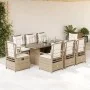 Garten-Essgruppe 9-teilig mit Kissen aus synthetischem Rattan in Beige. von , Gartensets - Ref: Foro24-3262937, Preis: 993,54...