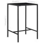 High garden table made of synthetic rattan and black glass 70x70x110 cm by vidaXL, Garden tables - Ref: Foro24-313458, Price:...
