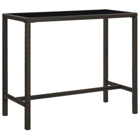 Synthetic rattan and brown glass high garden table 130x60x110cm by vidaXL, Garden tables - Ref: Foro24-313460, Price: 87,75 €...