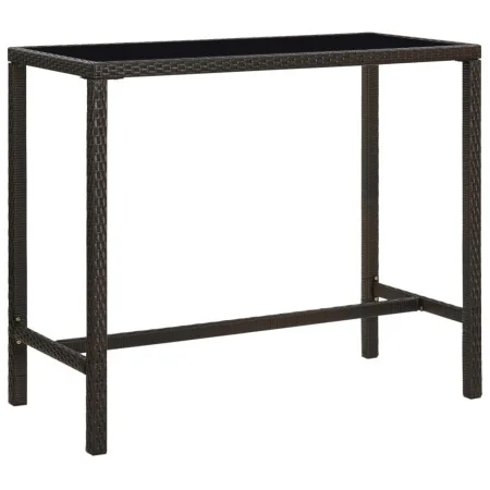 Synthetic rattan and brown glass high garden table 130x60x110cm by vidaXL, Garden tables - Ref: Foro24-313460, Price: 87,42 €...