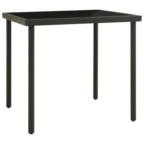 Mesa de comedor jardín vidrio y acero gris antracita 80x80x72cm de vidaXL, Mesas de jardín - Ref: Foro24-313092, Precio: 89,9...