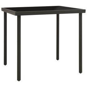 Mesa de comedor jardín vidrio y acero gris antracita 80x80x72cm de vidaXL, Mesas de jardín - Ref: Foro24-313092, Precio: 91,1...