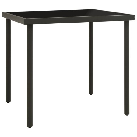 Anthrazitgrauer Garten-Esstisch aus Glas und Stahl, 80 x 80 x 72 cm von vidaXL, Gartentische - Ref: Foro24-313092, Preis: 91,...