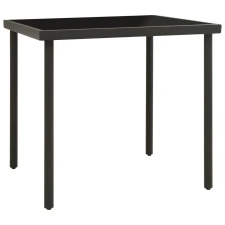 Mesa de comedor jardín vidrio y acero gris antracita 80x80x72cm de vidaXL, Mesas de jardín - Ref: Foro24-313092, Precio: 89,9...