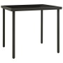 Anthrazitgrauer Garten-Esstisch aus Glas und Stahl, 80 x 80 x 72 cm von vidaXL, Gartentische - Ref: Foro24-313092, Preis: 91,...