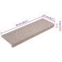 Alfombrillas para escaleras 15 unidades 65x21x4 cm Gris topo