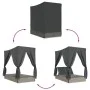 Doppel-Liegestuhl mit Dach und Vorhängen aus hellem grauem synthetischem Rattan. von , Liegen - Ref: Foro24-368077, Preis: 32...