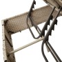 Doppel-Liegestuhl mit Dach und Vorhängen aus hellem grauem synthetischem Rattan. von , Liegen - Ref: Foro24-368077, Preis: 30...