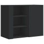 Engineered wood black wall cabinet 75x35x60 cm by , Shelves and shelves - Ref: Foro24-848424, Price: 77,27 €, Discount: %