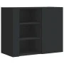 Engineered wood black wall cabinet 75x35x60 cm by , Shelves and shelves - Ref: Foro24-848424, Price: 76,05 €, Discount: %