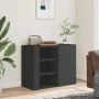 Engineered wood black wall cabinet 75x35x60 cm by , Shelves and shelves - Ref: Foro24-848424, Price: 76,05 €, Discount: %