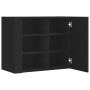 Engineered wood black wall cabinet 75x35x60 cm by , Shelves and shelves - Ref: Foro24-848424, Price: 77,27 €, Discount: %