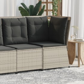 Garten-Ecksofa mit hellgrauen Polstern aus synthetischem Rattan von , Outdoor-Sofas - Ref: Foro24-368987, Preis: 98,86 €, Rab...