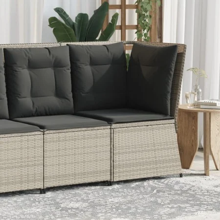 Corner garden sofa with light gray synthetic rattan cushions by , Outdoor sofas - Ref: Foro24-368987, Price: 119,26 €, Discou...