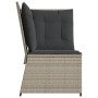 Sofá esquinero de jardín con cojines ratán sintético gris claro de , Sofás de exterior - Ref: Foro24-368987, Precio: 98,86 €,...