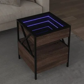 Coffee table with Infinity LED brown oak 40x40x51 cm by , Coffee table - Ref: Foro24-847721, Price: 88,55 €, Discount: %
