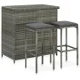 Set mesa y sillas de bar jardín 3 piezas ratán sintético gris by vidaXL, Furniture sets for kitchens and dining rooms - Ref: ...