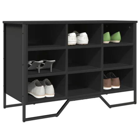 Engineered wood black shoerack 90x38x61.5 cm by , Shoe racks and shoe organizers - Ref: Foro24-848644, Price: 69,72 €, Discou...