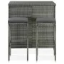 Set mesa y sillas de bar jardín 3 piezas ratán sintético gris by vidaXL, Furniture sets for kitchens and dining rooms - Ref: ...