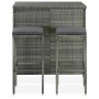 Set mesa y sillas de bar jardín 3 piezas ratán sintético gris by vidaXL, Furniture sets for kitchens and dining rooms - Ref: ...