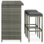 Set aus einem Tisch und zwei Stühlen für den Garten, 3-teilig, aus grauem synthetischem Rattan. von vidaXL, Möbelsets für Küc...
