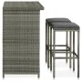 Set mesa y sillas de bar jardín 3 piezas ratán sintético gris by vidaXL, Furniture sets for kitchens and dining rooms - Ref: ...