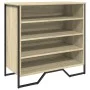 Engineered wood shoe rack in Sonoma oak, 80x38x78 cm. by , Shoe racks and shoe organizers - Ref: Foro24-848650, Price: 64,17 ...